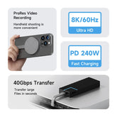 Hagibis Short USB C Cable 40Gbps USB4 Cable PD 240W Fast Charging for SSD iPhone 16 Power Bank USB DAC & AMP Headphone Amplifier